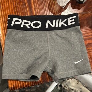 Girls Nike Pro Heather Gray Training Shorts